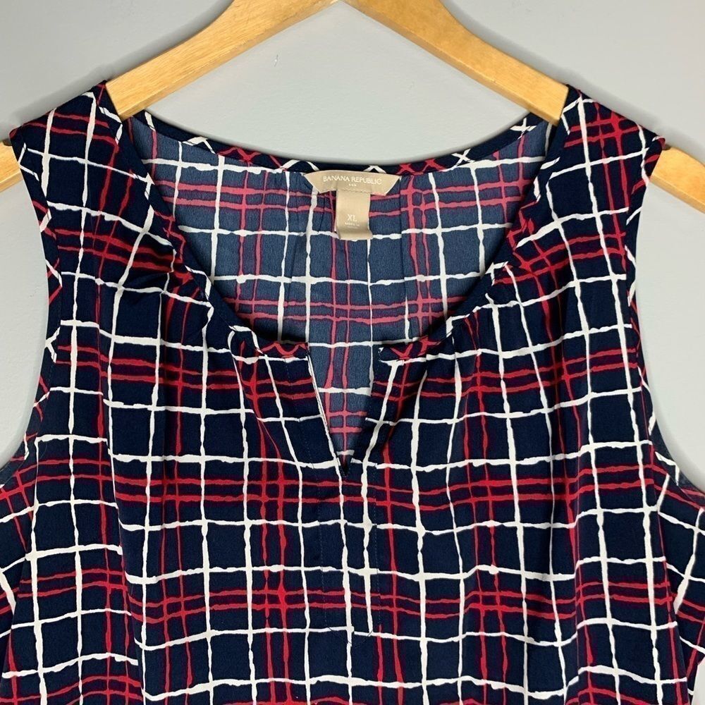 Banana Republic Factory Plaid Tank Top - Red, Blue, White - Picture 3 of 5
